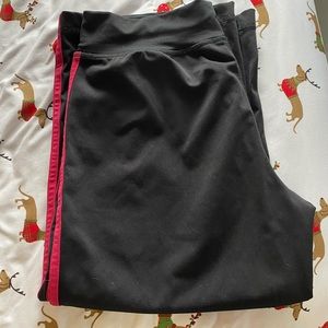 Black and Pink Adidas Workout Capris